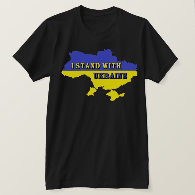 EU FICO COM A UCRÂNIA T-Shirt (Frente do Design)