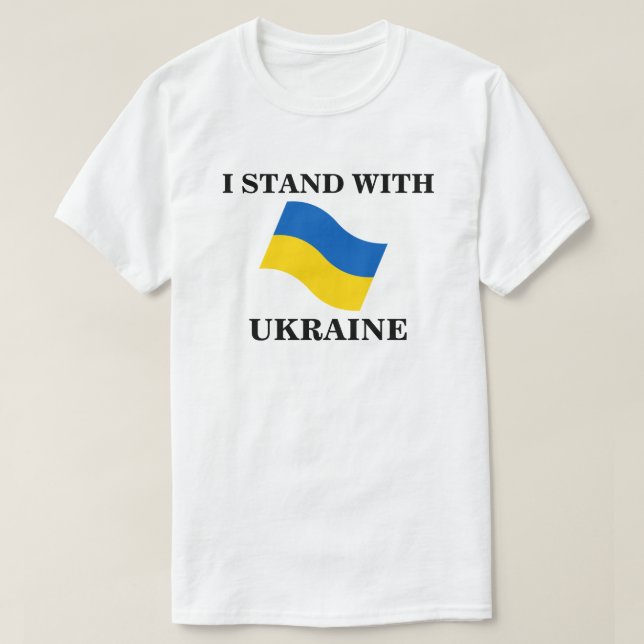 EU FICO COM A UCRÂNIA T-Shirt (Frente do Design)