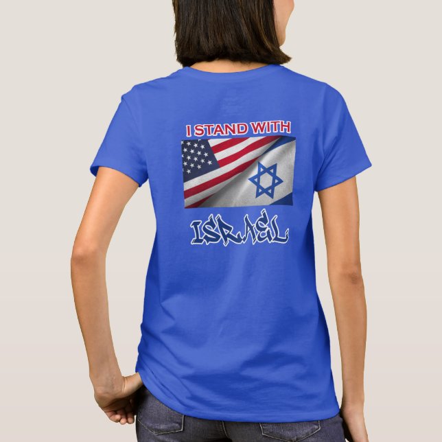 Eu fico com Israel - t-shirt feminina (Verso)