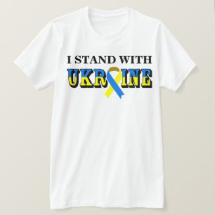 EU FICO COM UCRÂNIA com a Camisa de Fita de Paz