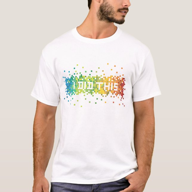 "Eu fiz este" t-shirt dos pixéis (branco) (Frente)