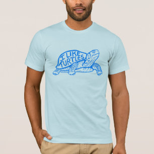 Eu gosto da camiseta das tartarugas