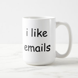 Eu gosto da caneca de café dos email