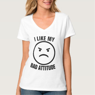 EU GOSTO DA MINHA MÁ ATITUDE Camisetas engraçadas