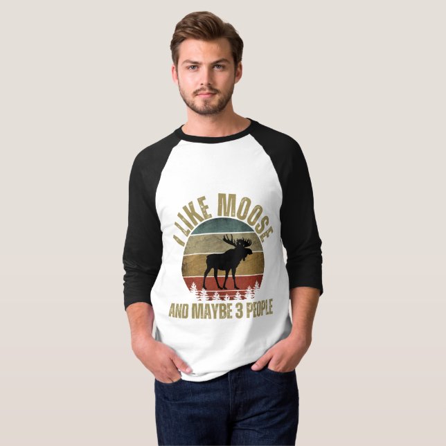 EU GOSTO DE ALCES E TALVEZ 3 PESSOAS Camiseta (Frente Completa)