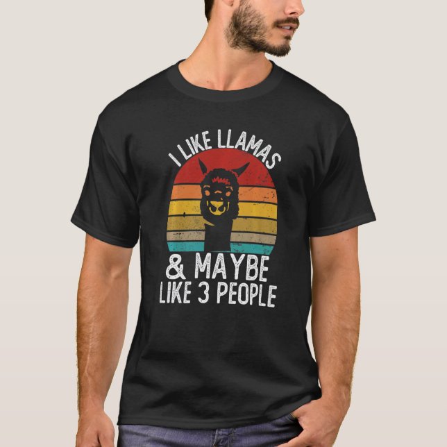 Eu Gosto de Lhamas e Talvez Goste de Camisetas de  (Frente)