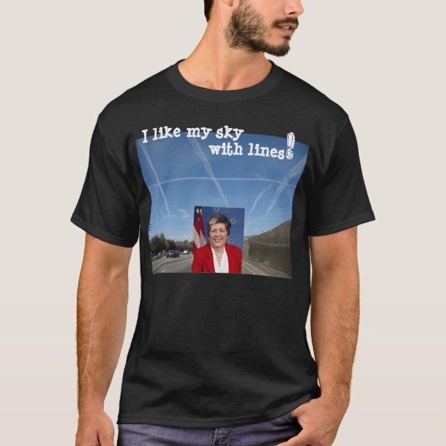 "Eu gosto de meu céu com linhas" t-shirt de (Frente)