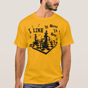 Eu gosto de movê-lo, movo-o, xadrez, o t-shirt do