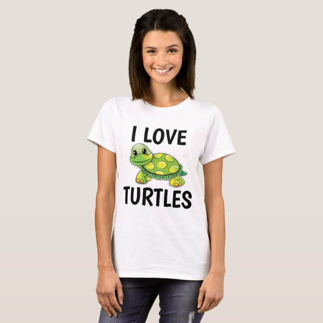 EU GOSTO DE T-shirts TURTLE (Frente Completa)