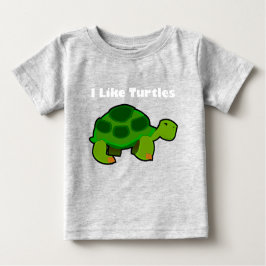 Eu Gosto De Tartarugas - Camiseta De Bebê Fine Jer