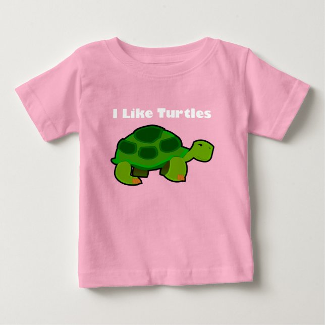 Eu Gosto De Tartarugas - Camiseta De Bebê Fine Jer (Frente)
