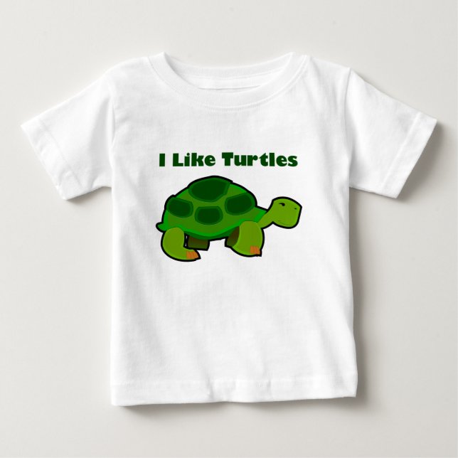 Eu Gosto De Tartarugas -  De Camiseta De Bebê Fin (Frente)