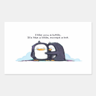 Eu gosto de você pinguins de um Lottle - etiqueta