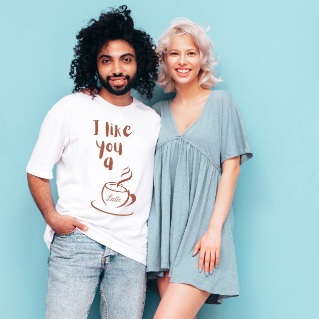 Eu gosto de você uma camiseta latta (Criador carregado)