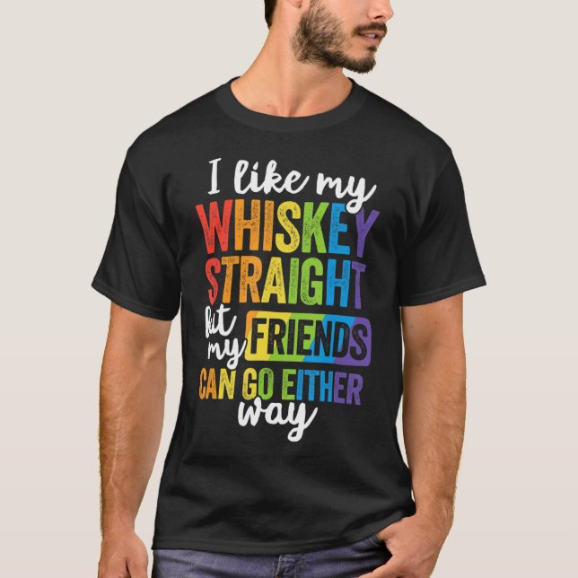 Eu Gosto Do Meu Hetero De Uísque, Camisa Gay de Or (Frente)