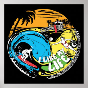 "Eu gosto poster da praia da MINHA vida"