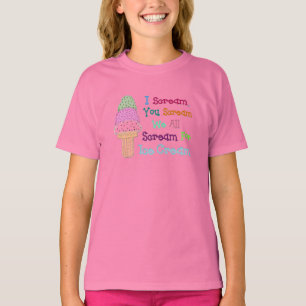Eu grito-o t-shirt da campainha da menina do
