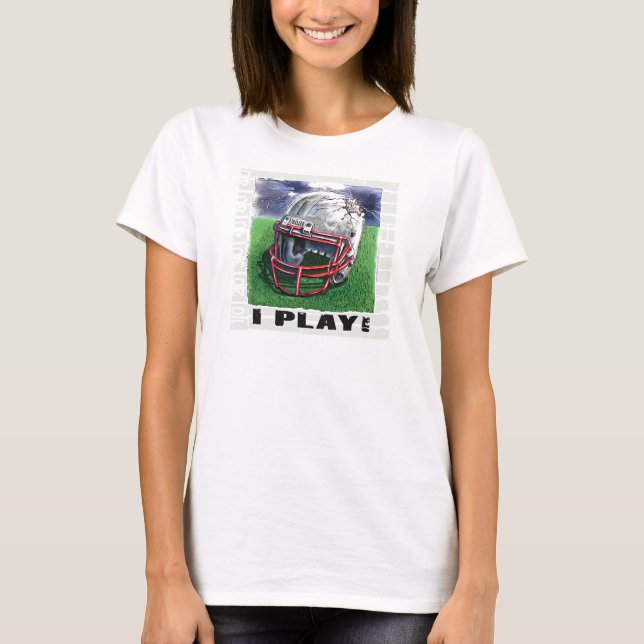 Eu jogo! T-shirt do capacete (Frente)