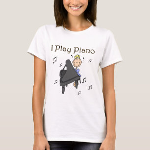 Eu jogo t-shirt e presentes do piano