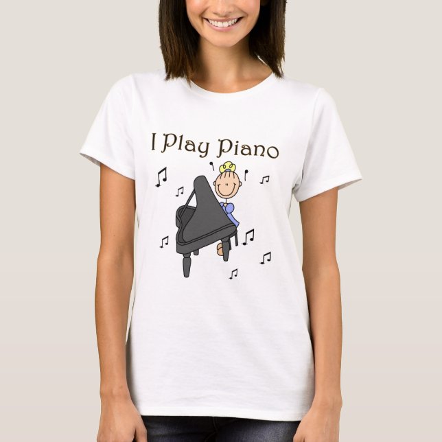 Eu jogo t-shirt e presentes do piano (Frente)