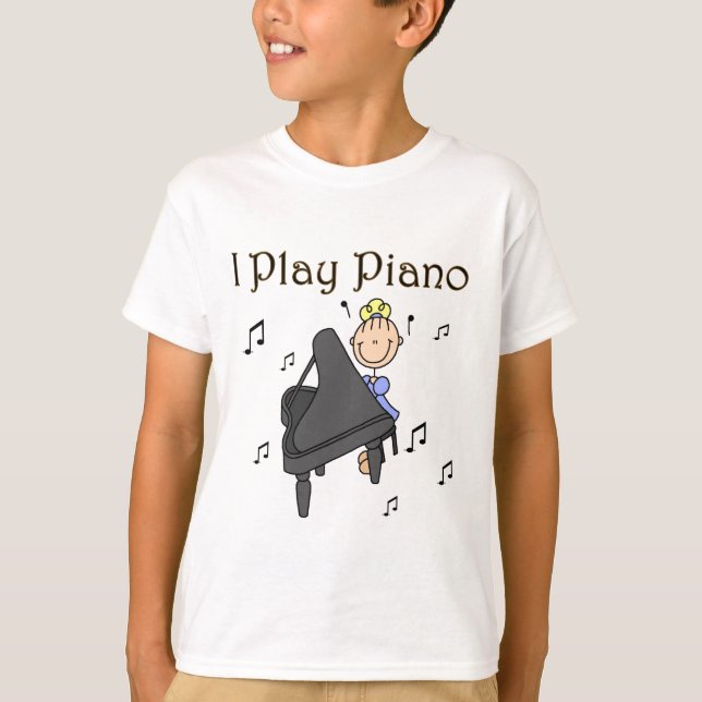 Eu jogo t-shirt e presentes do piano (Frente)