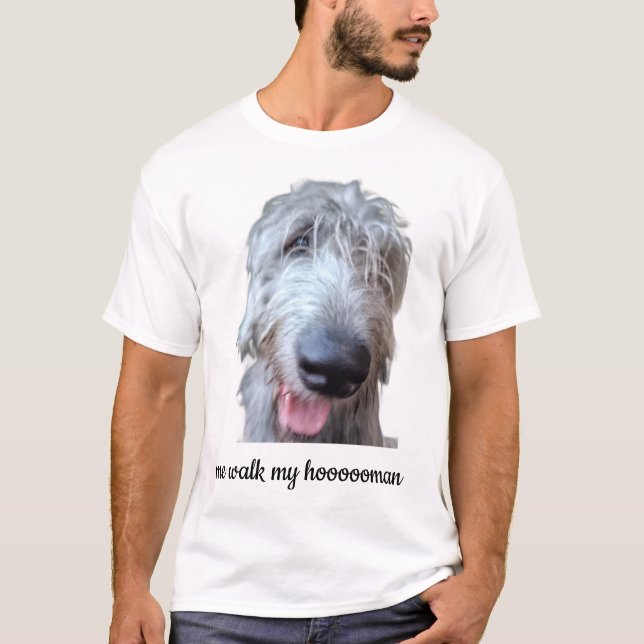 Eu Levo Meu Hoooooman Para Caminhar Camiseta Diver (Frente)