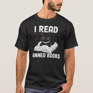 Eu Li Camiseta de Livros Proibidos Leitor de Gato 