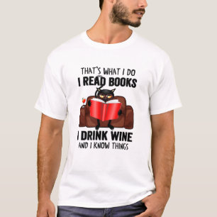 eu li livro que bebo t-shirt de vinho