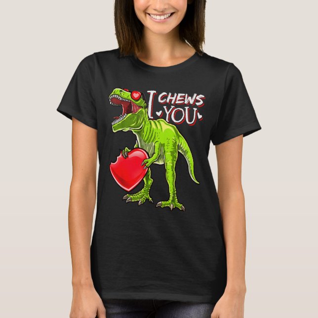 Eu Mastigo Você Camisas de Dinossauro T Rex do Dia (Frente)