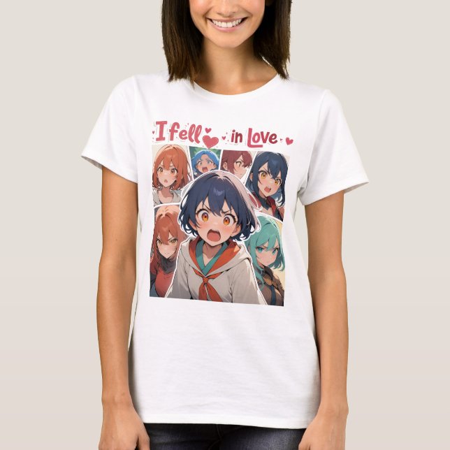 eu me sinto apaixonado por camiseta de anime (Frente)
