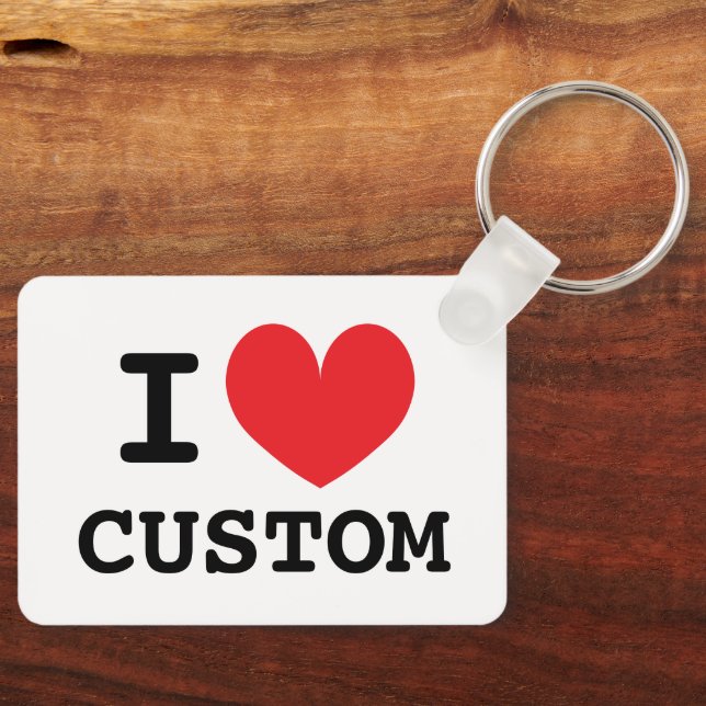 Eu modelo de chaveiro de metal de coração (Frente)