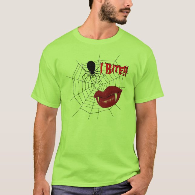 Eu Mordo Camiseta De Camiseta De Mulheres {Verde l (Frente)