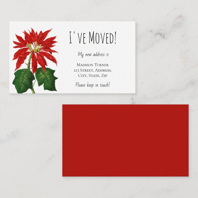 Eu movi o cartão de anúncio da Flor de Natal (Frente/Verso)