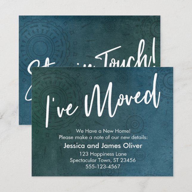 Eu movi, texturizei, cartão gráfico único do Teal (Frente/Verso)