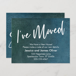 Eu movi, texturizei, cartão gráfico único do Teal