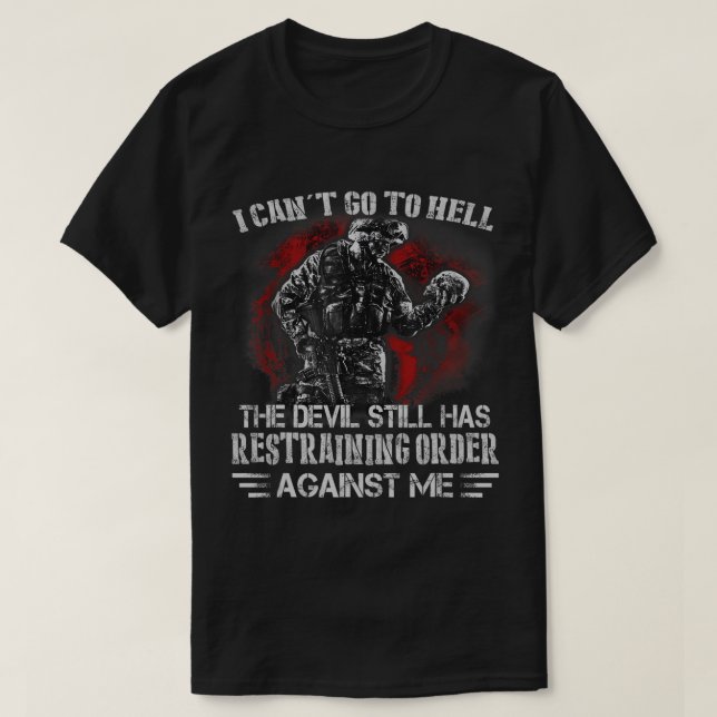 Eu não posso ir ao inferno T-Shirt (Frente do Design)