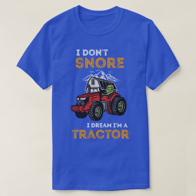 eu não ronco, eu sonho que ele camiseta trator sej (Frente do Design)