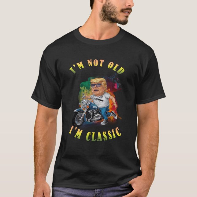 eu não sou velho eu sou clássico de t-shirt design (Frente)