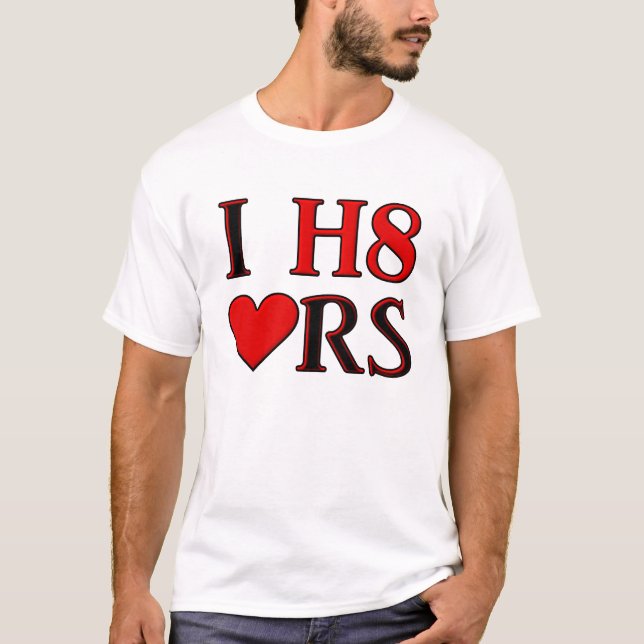 Eu Odeio Camiseta Divertida do Coração (Frente)