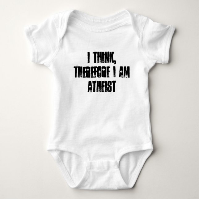eu penso, conseqüentemente eu sou ateu, t-shirt (Frente)