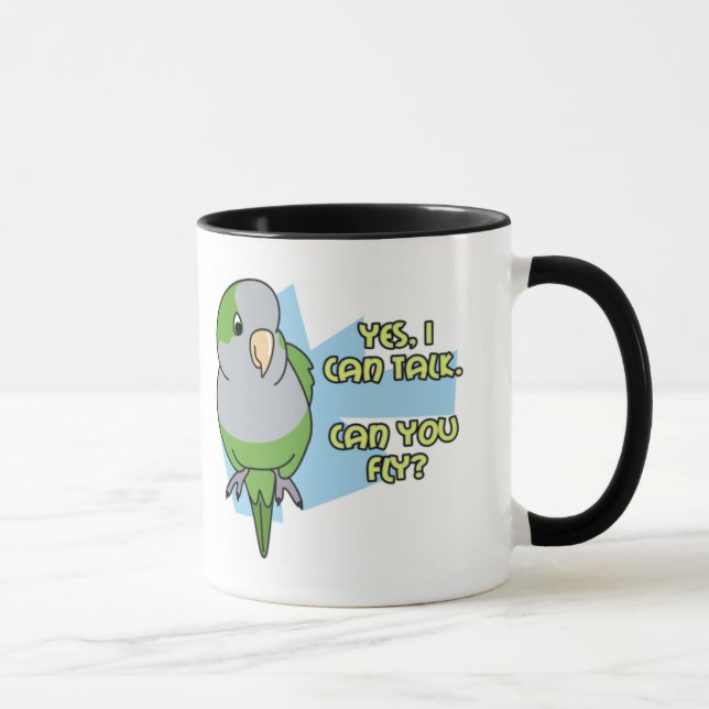 Eu posso falar a caneca do Parakeet do quacre (Direita)