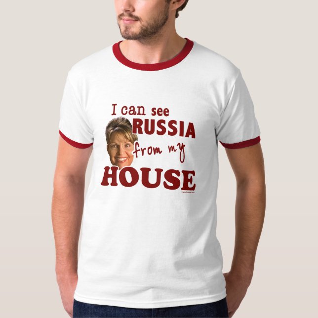Eu posso ver Rússia de meu t-shirt da casa (Frente)