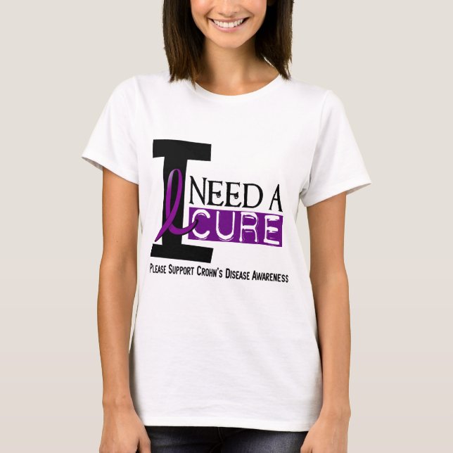 EU PRECISO t-shirt da DOENÇA de CROHN da CURA 1 (Frente)