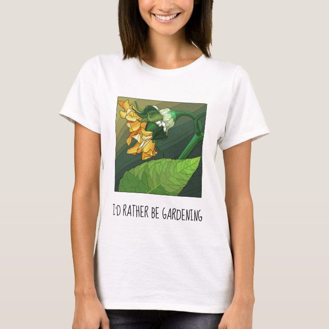 Eu preferencialmente a jardinagem; bonito T-Shirt  (Frente)