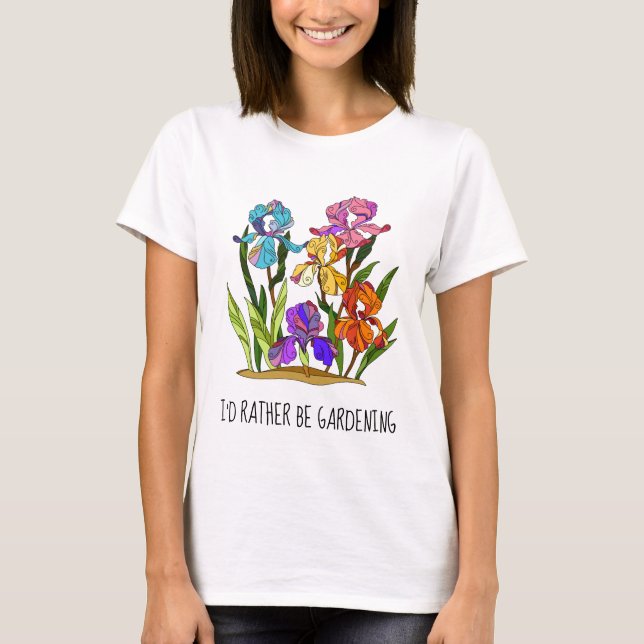 Eu preferencialmente a jardinagem; bonito T-Shirt  (Frente)