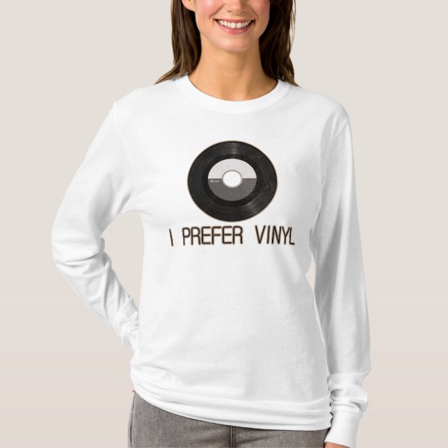 Eu prefiro o t-shirt do vinil - personalizado (Frente)