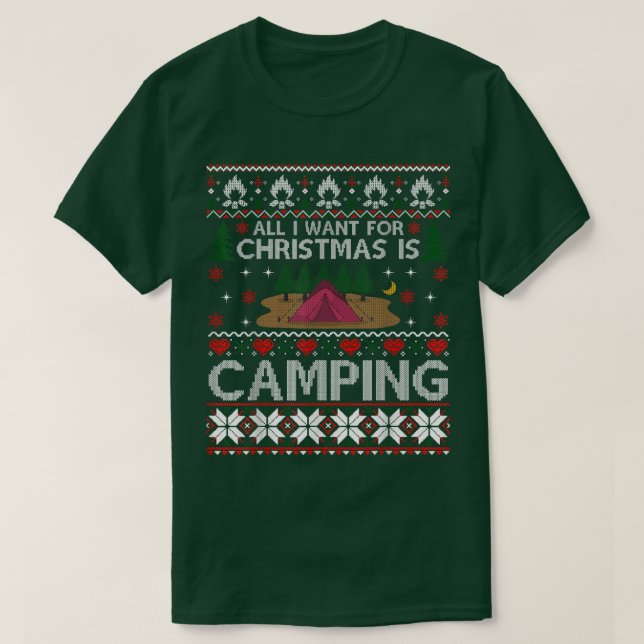 Eu Quero O Natal Está Acampando O Suéter De Xmas F (Frente do Design)