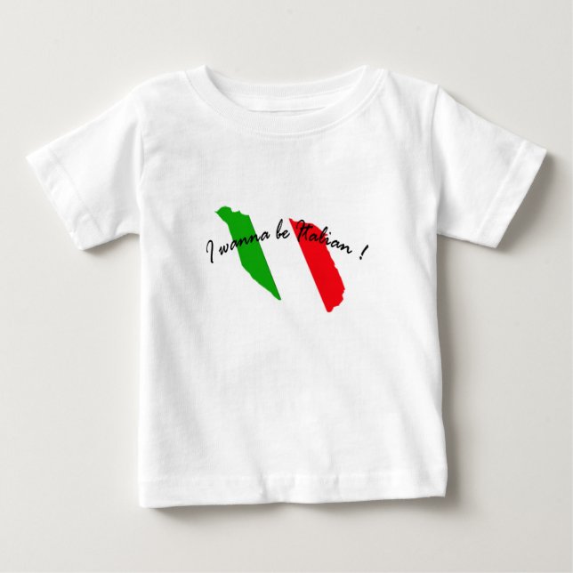 Eu quero ser camisa italiana do bebê (Frente)