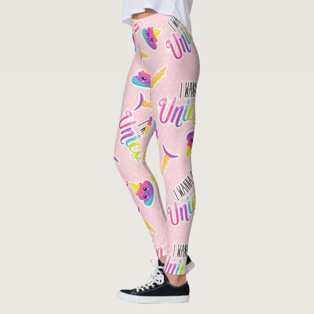 Eu quero ser um unicórnio Leggings (Esquerda)