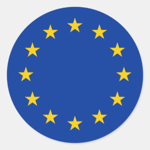 Eu redondo Europa das etiquetas da bandeira da
